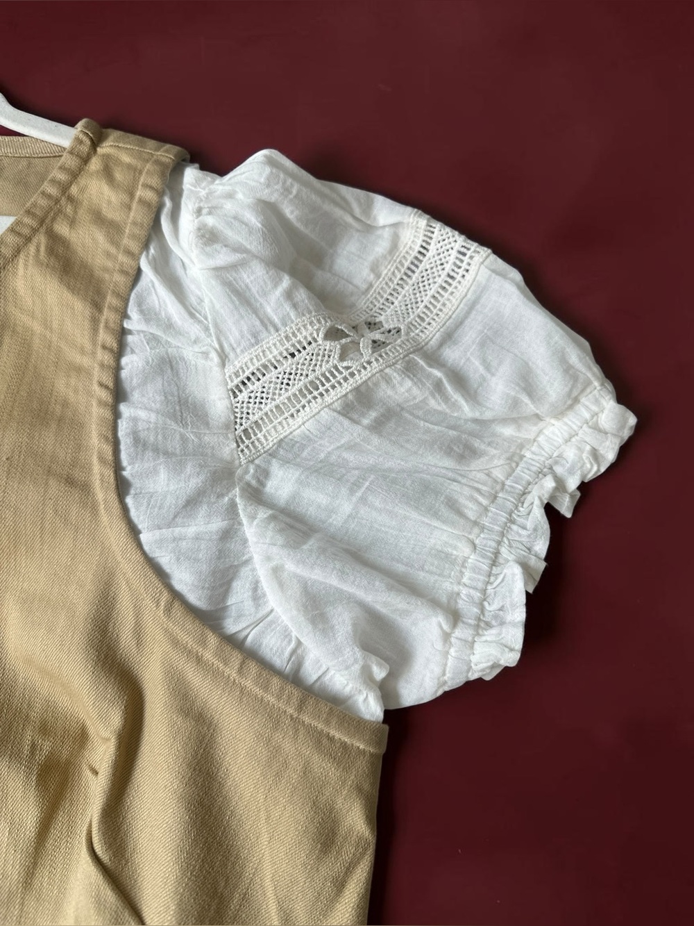 Anthtropologie puff sleeve twofer top vest blouse - Picture 3 of 7